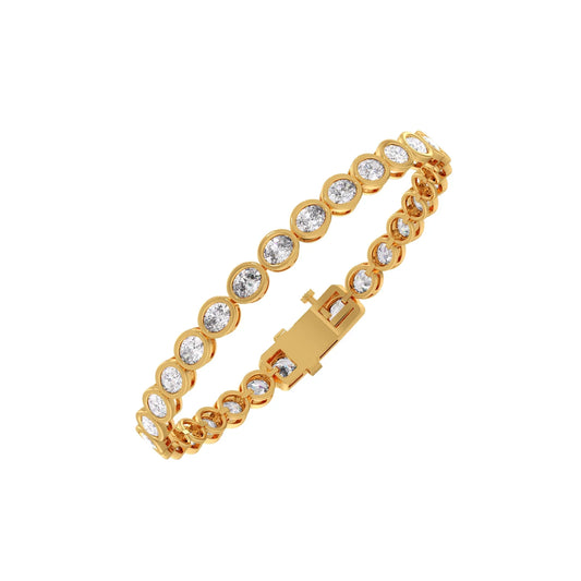 6.25 ct Bezel Oval Diamond Tennis Bracelet