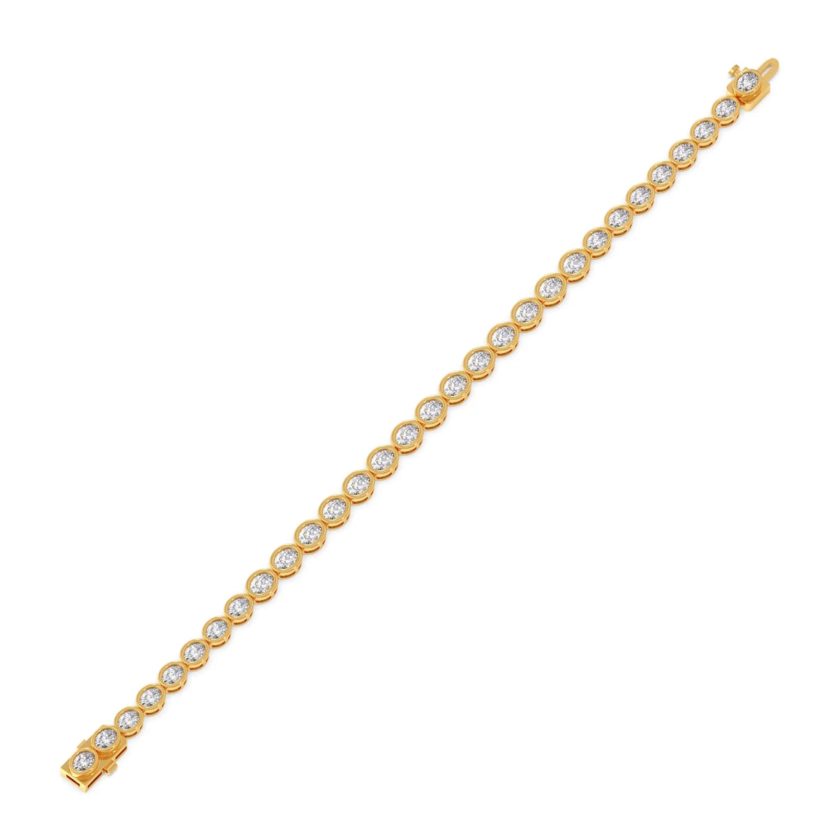 6.25 ct Bezel Oval Diamond Tennis Bracelet