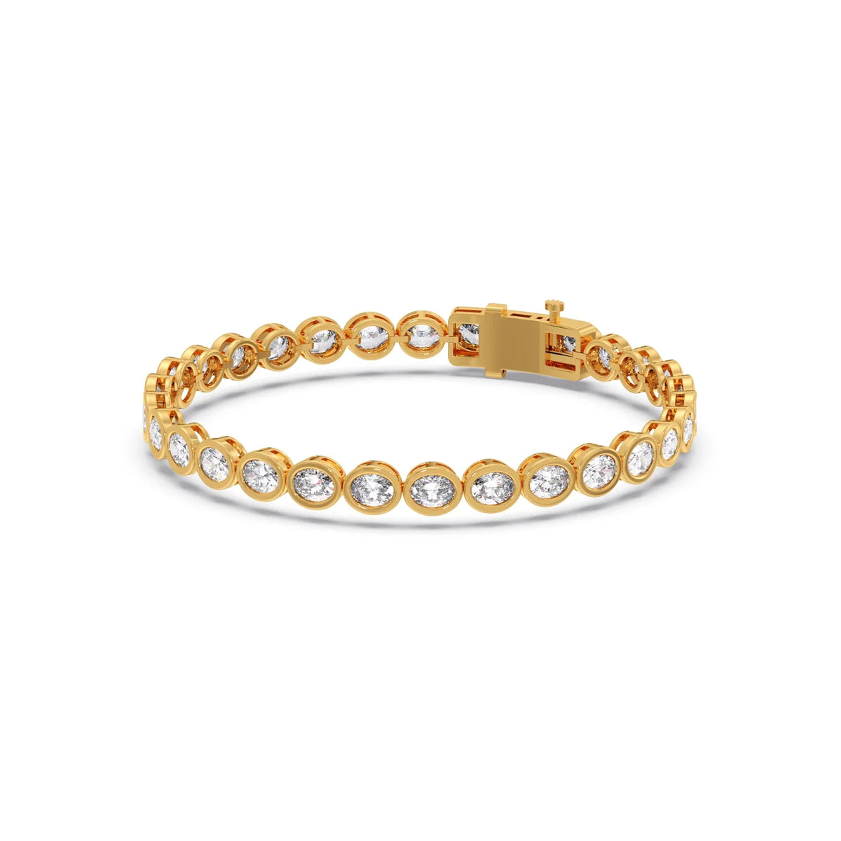 6.25 ct Bezel Oval Diamond Tennis Bracelet