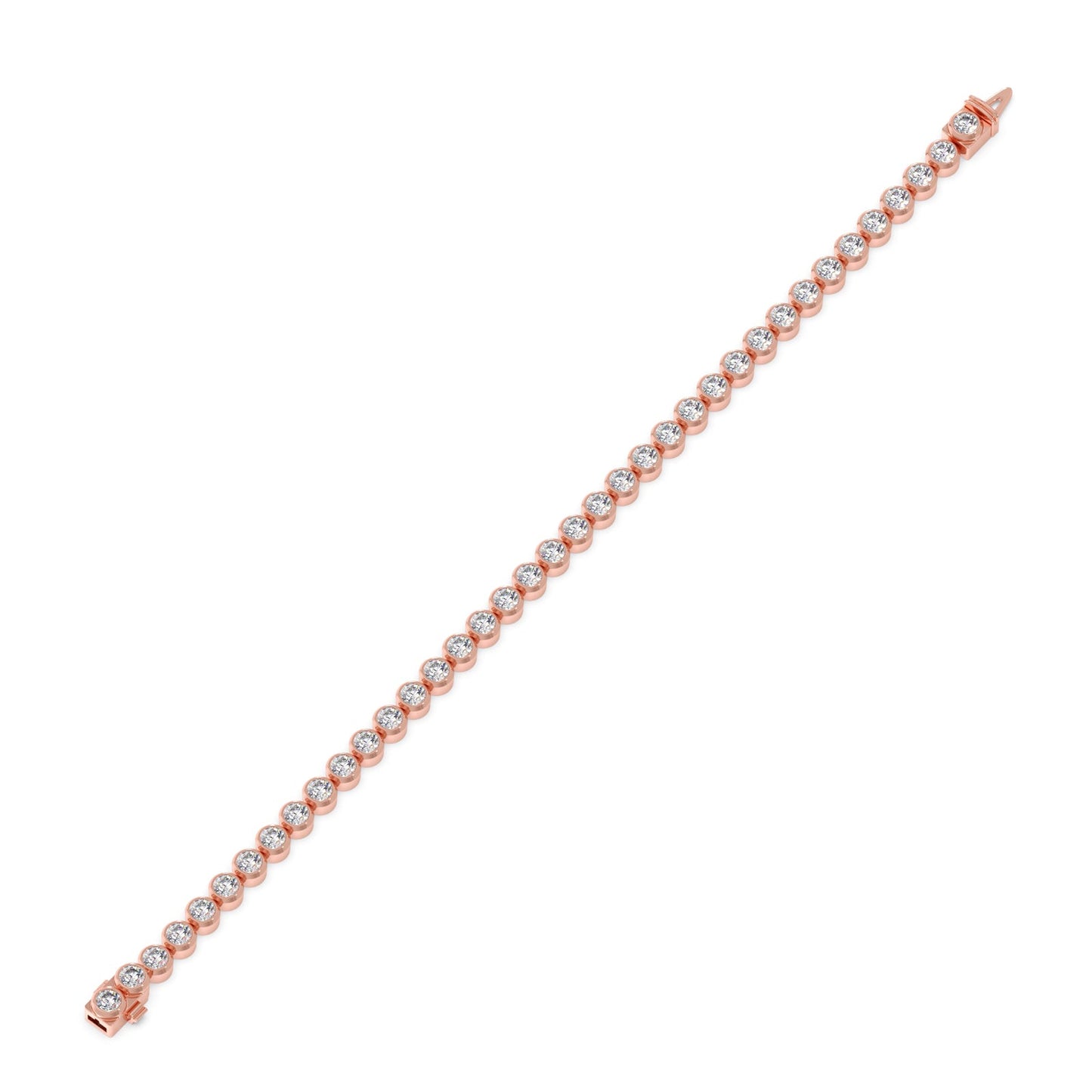 6.25 ct Bezel Round Diamond Tennis Bracelet