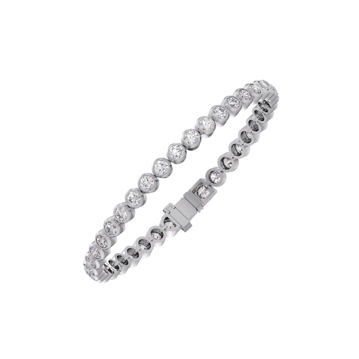 6.25 ct Bezel Round Diamond Tennis Bracelet