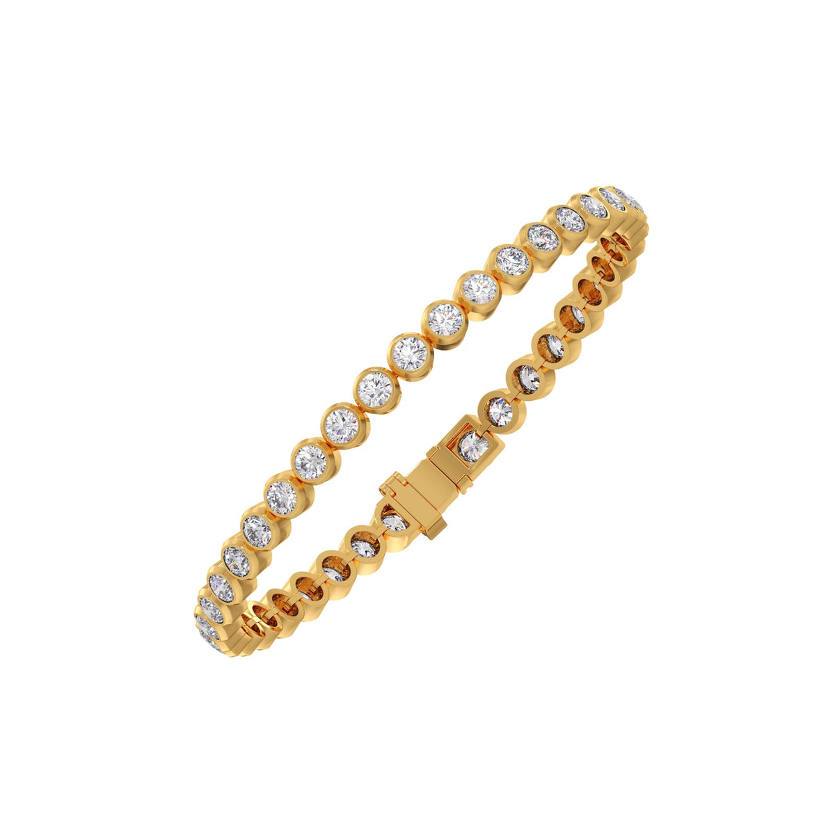 6.25 ct Bezel Round Diamond Tennis Bracelet
