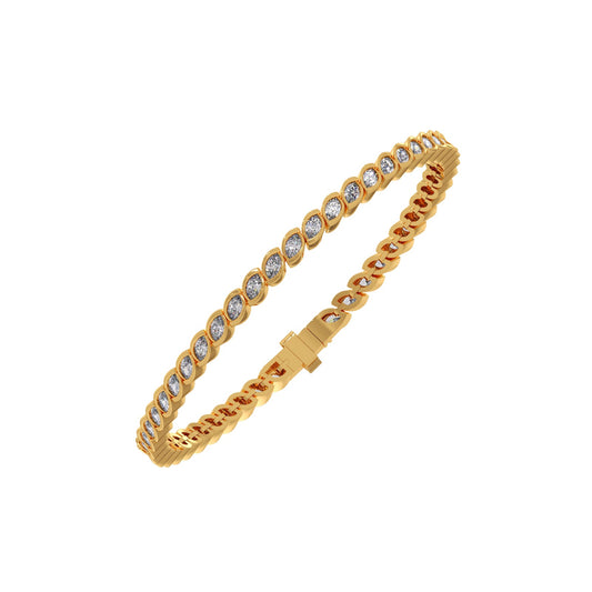 3.33 ct Bezel Marquise Diamond Tennis Bracelet
