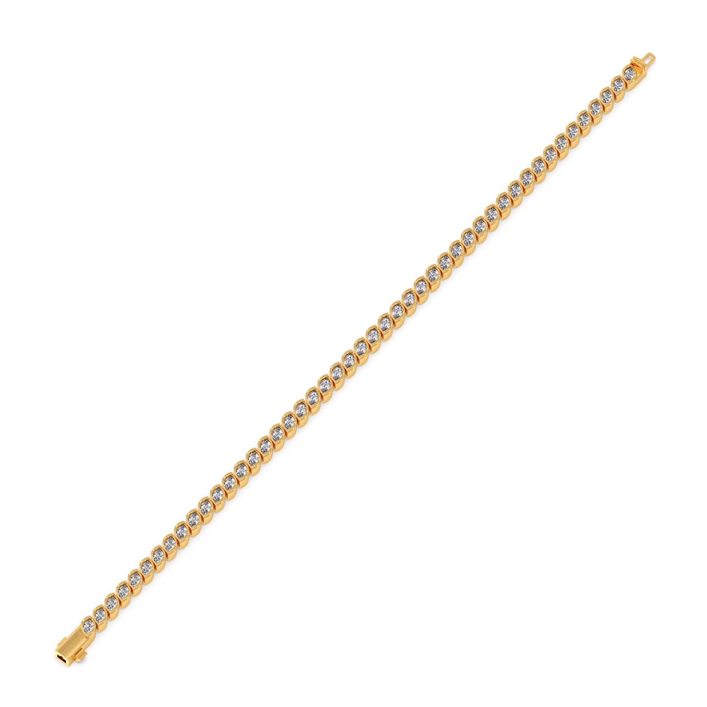 3.33 ct Bezel Marquise Diamond Tennis Bracelet