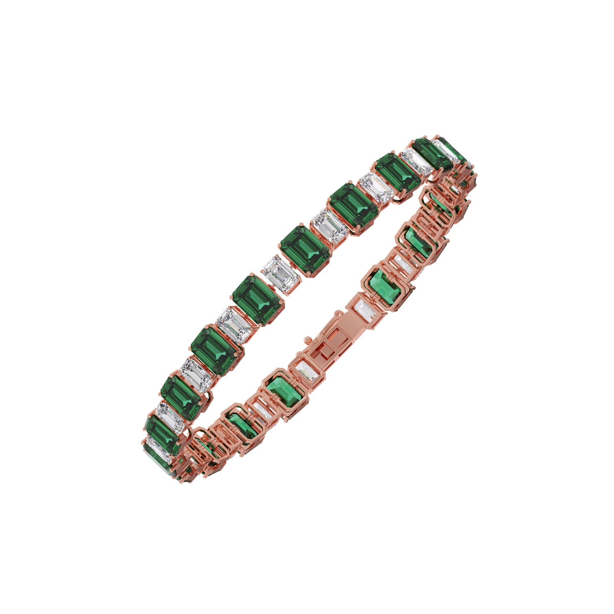 13.30 ct Verdant Emerald Gemstone Tennis Bracelet