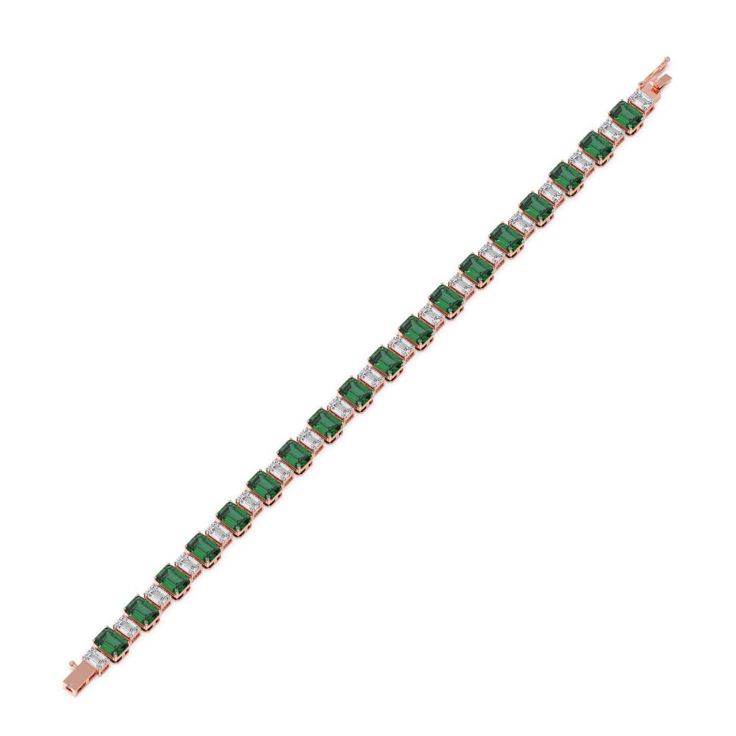 13.30 ct Verdant Emerald Gemstone Tennis Bracelet