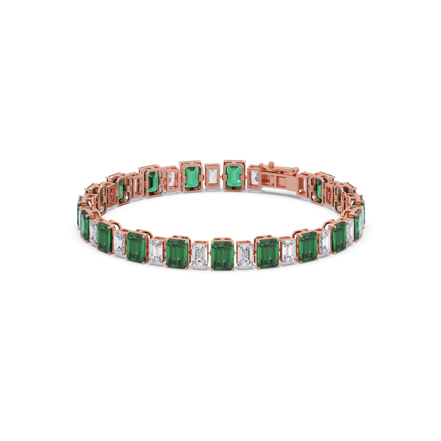13.30 ct Verdant Emerald Gemstone Tennis Bracelet