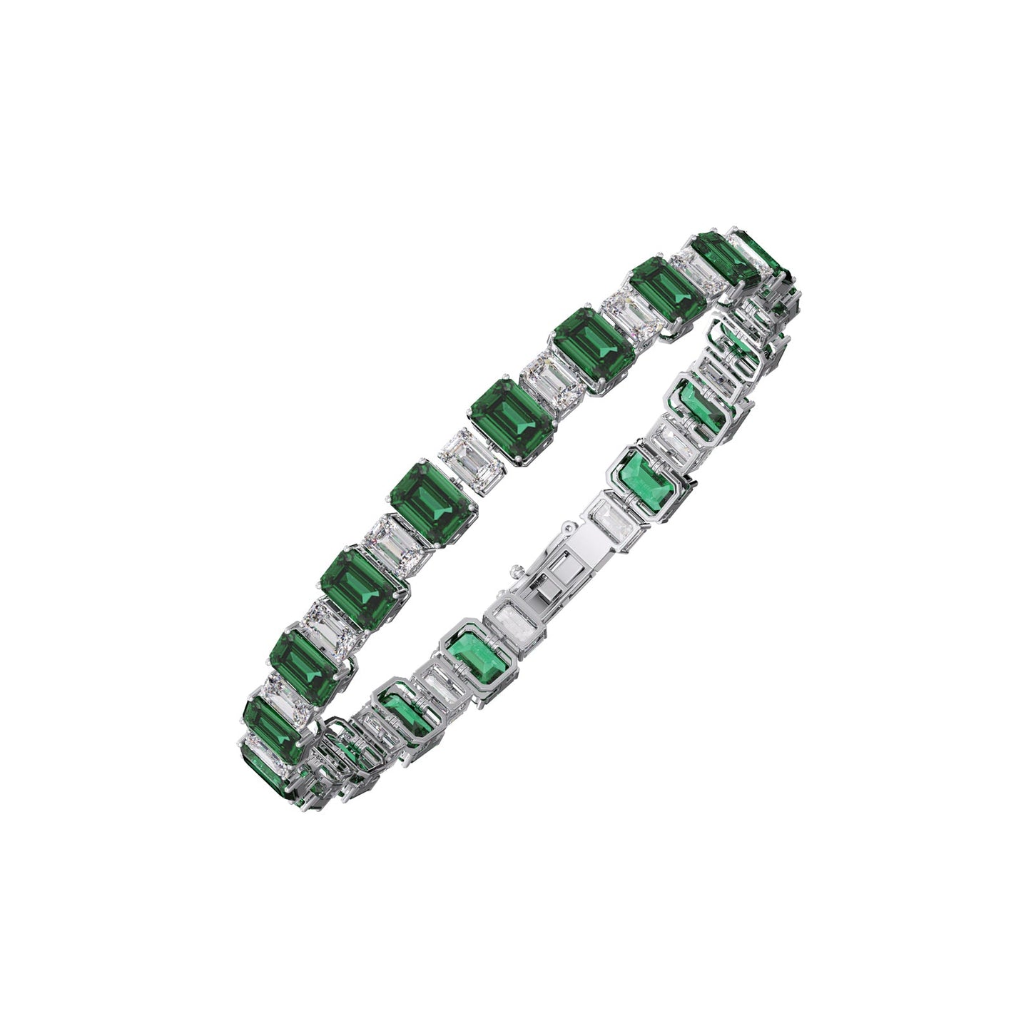 13.30 ct Verdant Emerald Gemstone Tennis Bracelet