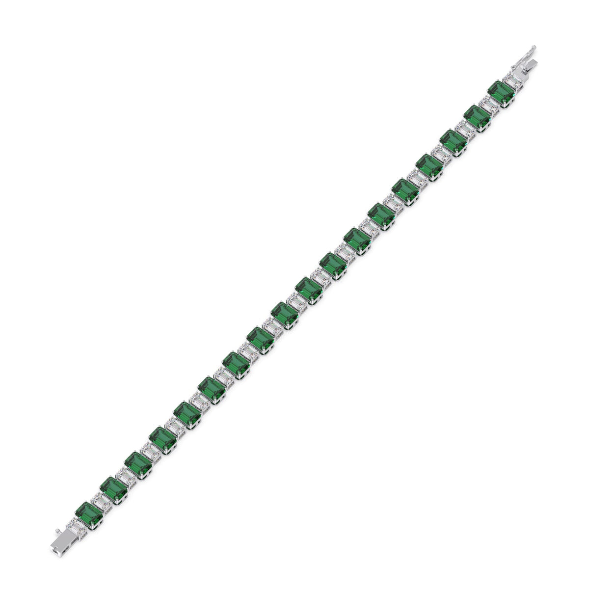 13.30 ct Verdant Emerald Gemstone Tennis Bracelet