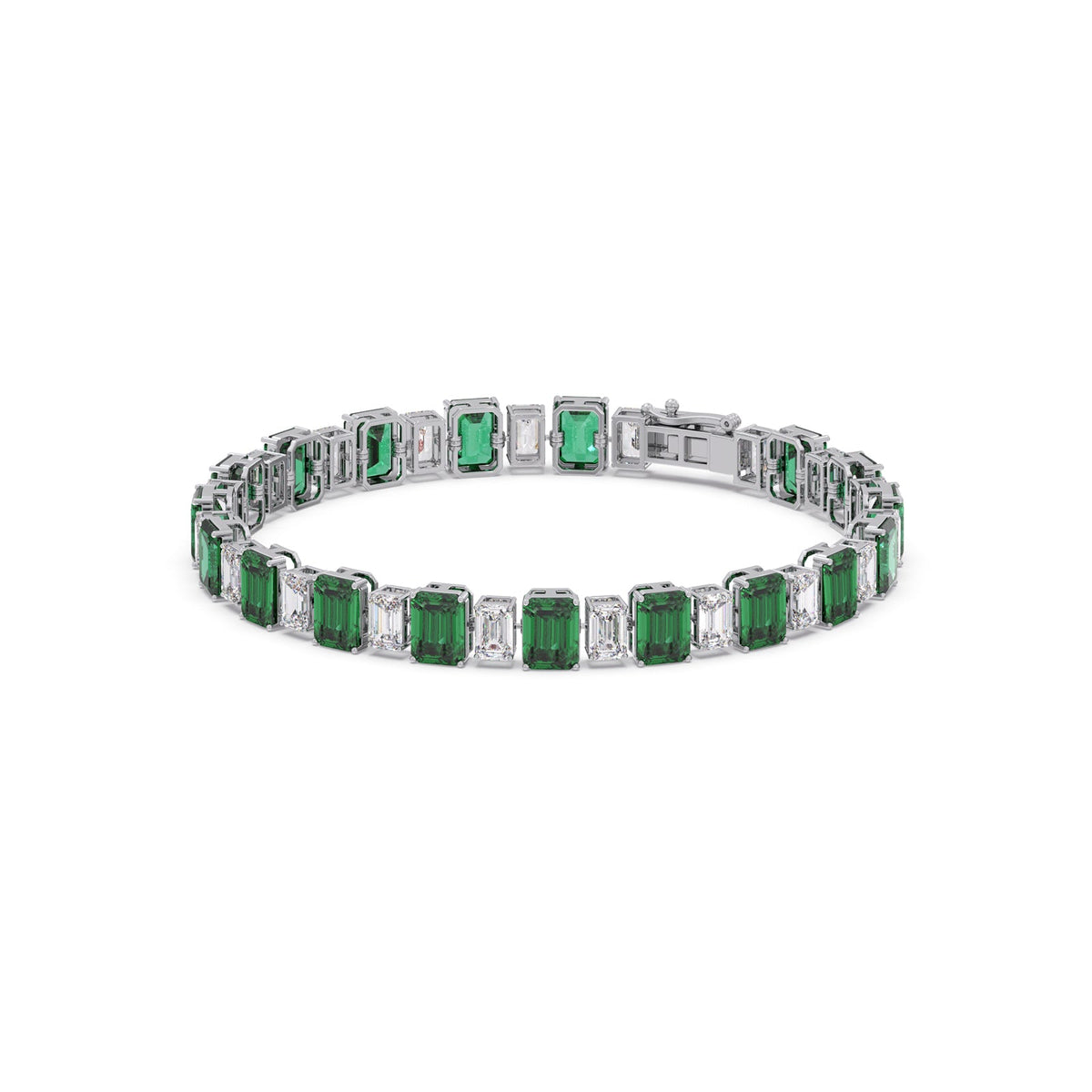 13.30 ct Verdant Emerald Gemstone Tennis Bracelet