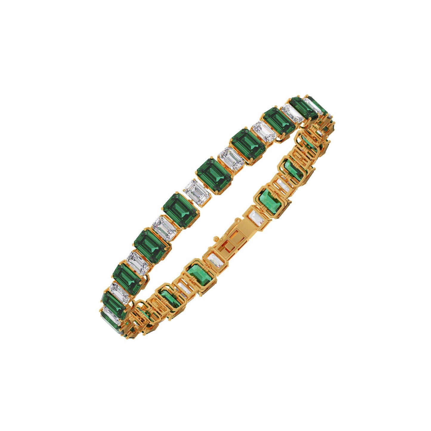 13.30 ct Verdant Emerald Gemstone Tennis Bracelet