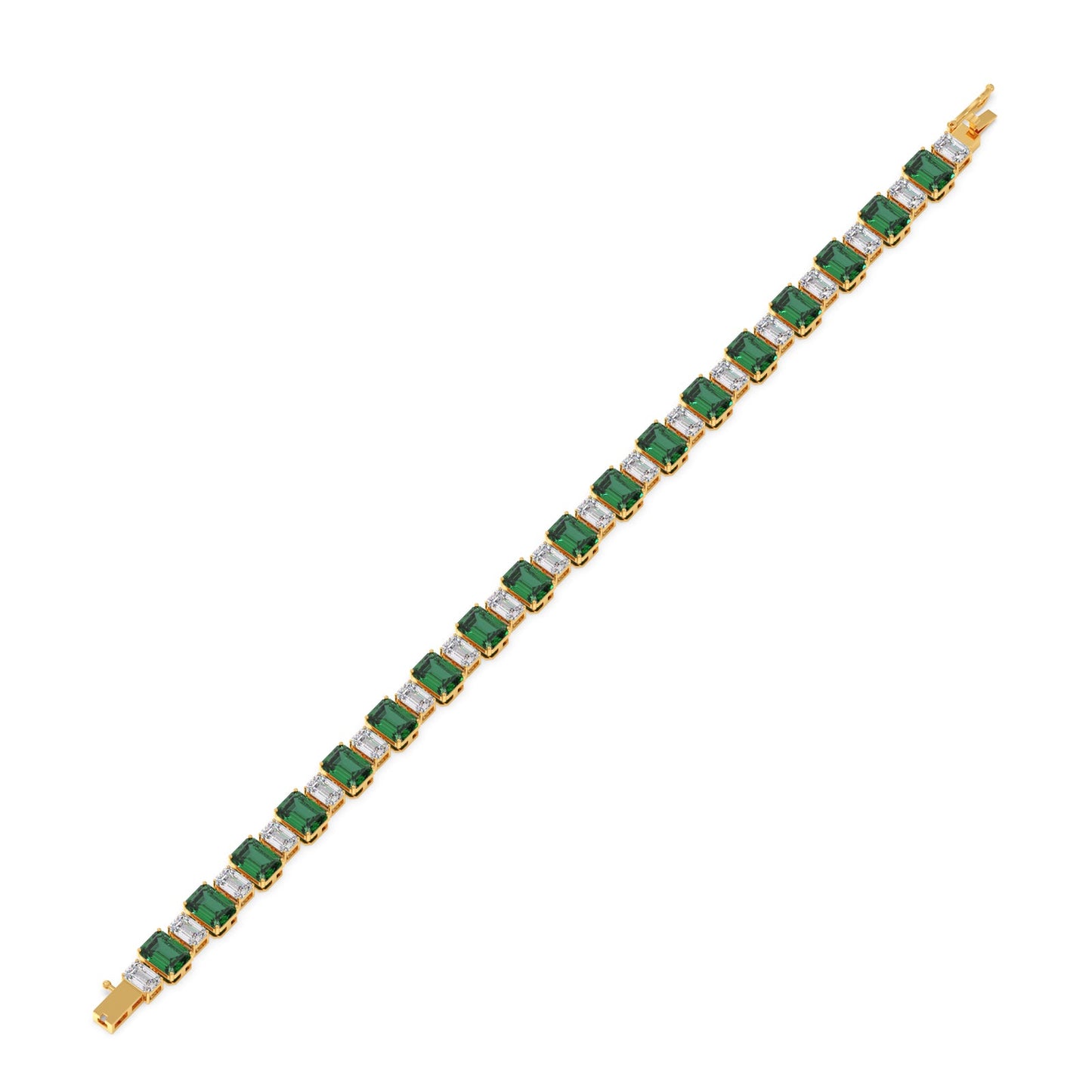 13.30 ct Verdant Emerald Gemstone Tennis Bracelet