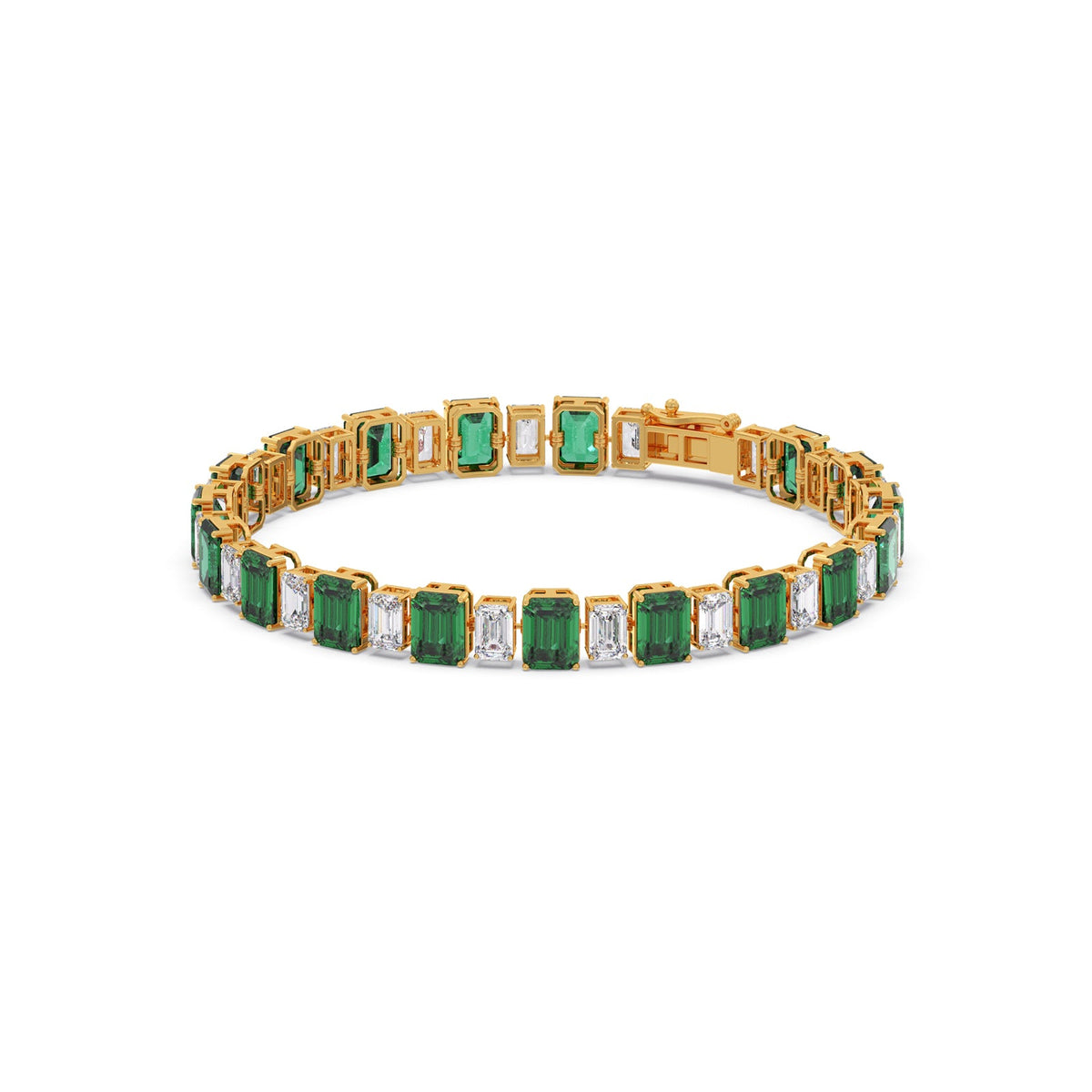 13.30 ct Verdant Emerald Gemstone Tennis Bracelet