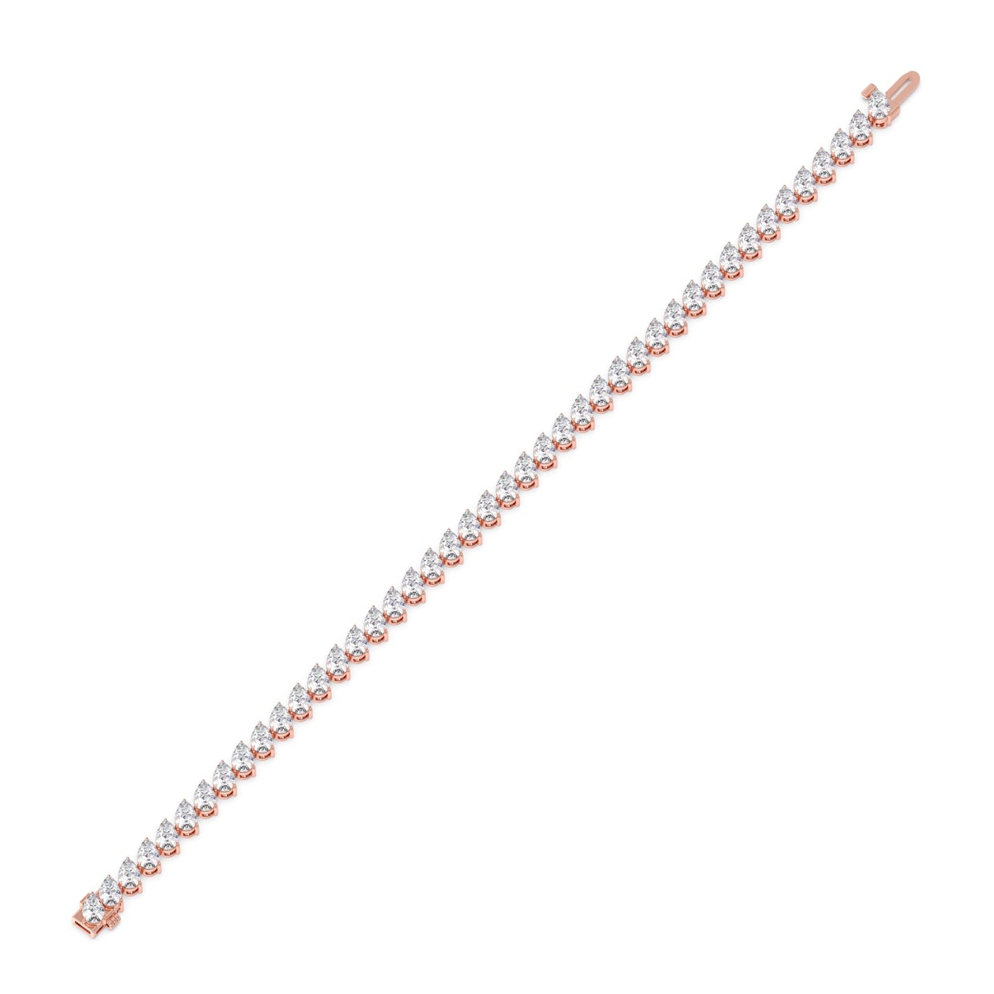 7.18 ct Tilted Pear Diamond Tennis Bracelet