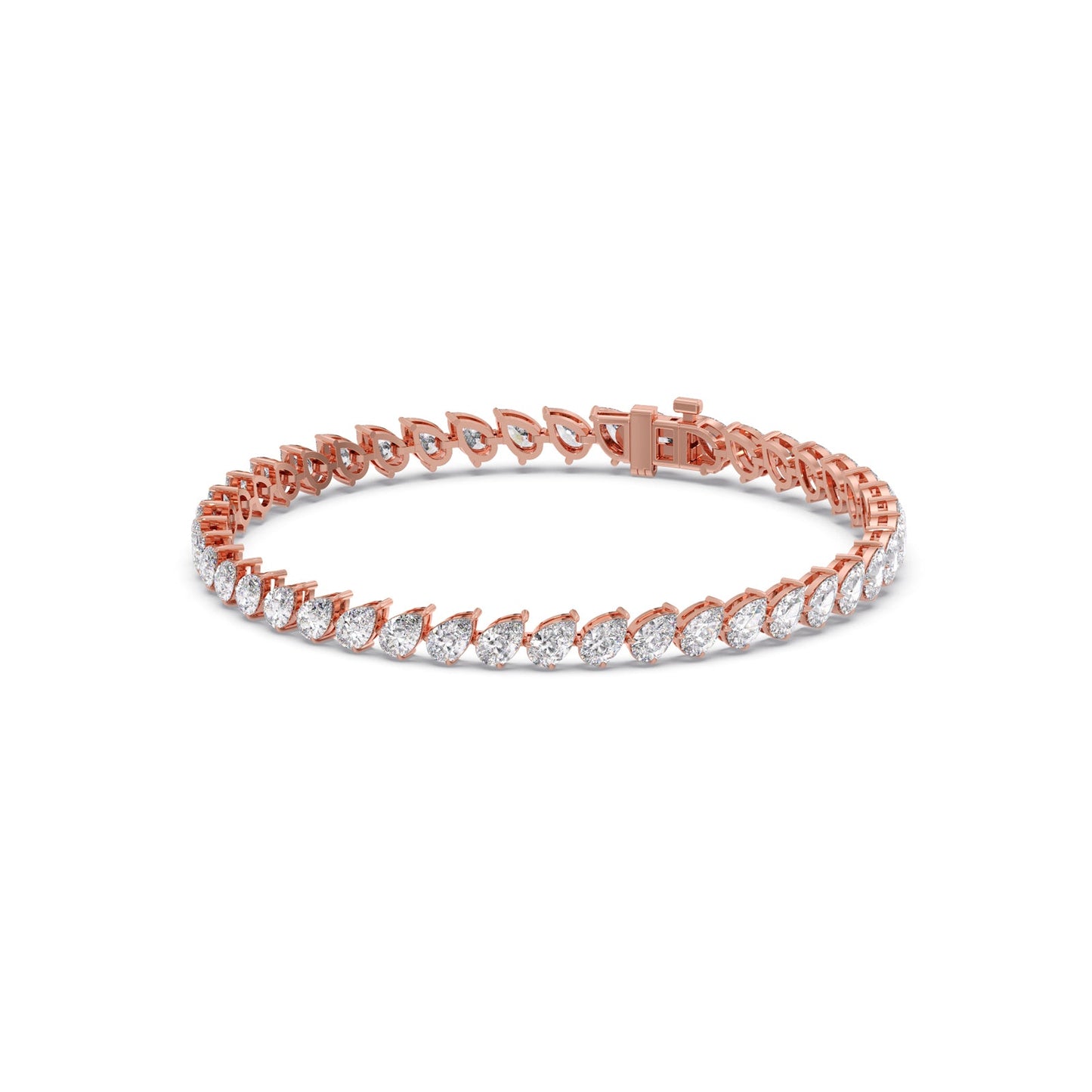 7.18 ct Tilted Pear Diamond Tennis Bracelet