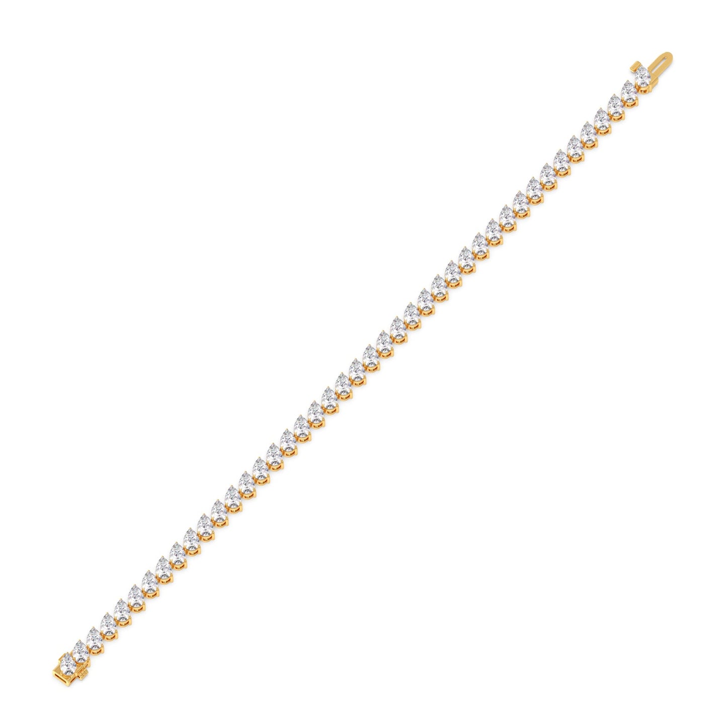 7.18 ct Tilted Pear Diamond Tennis Bracelet