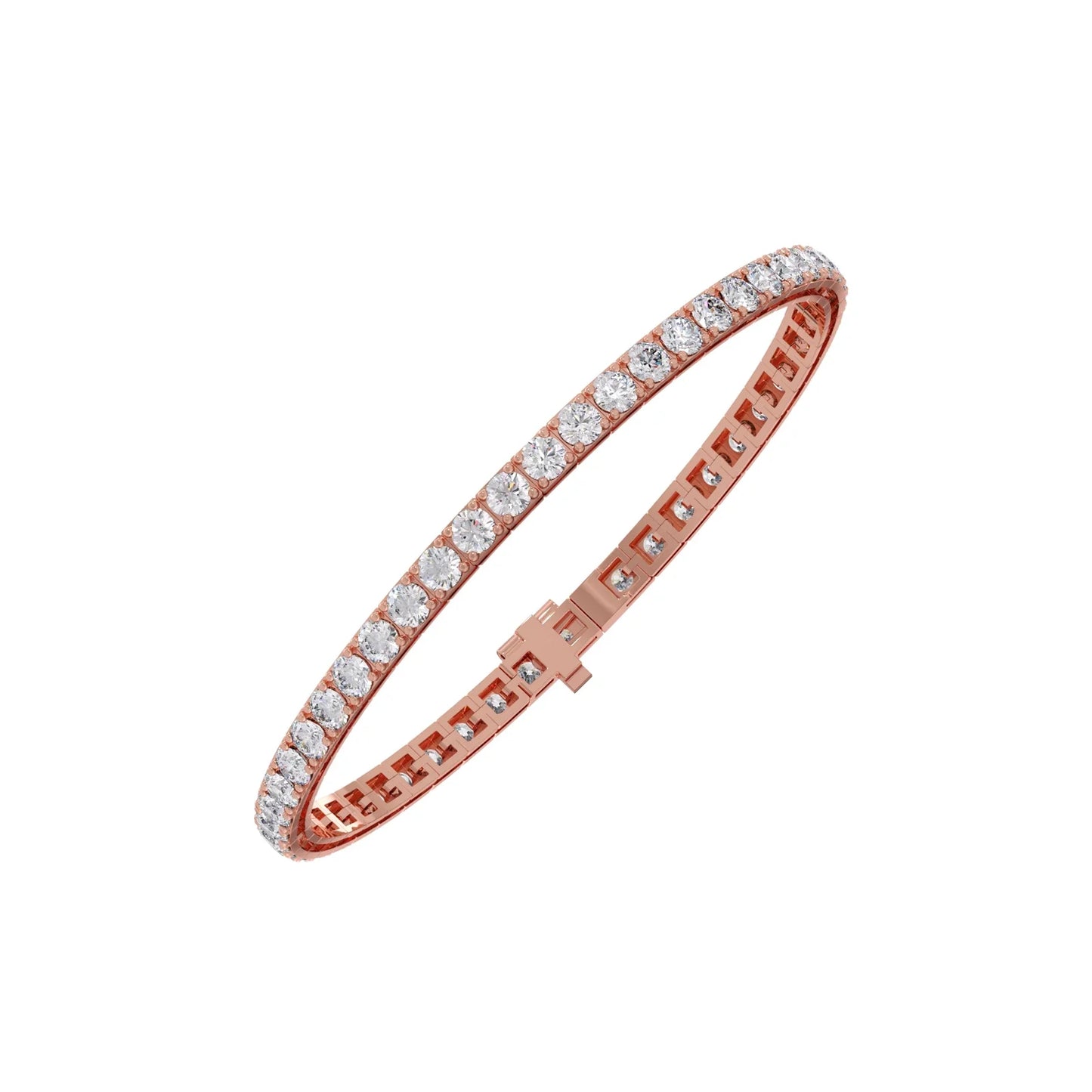 6.86 ct Heirloom Round Diamond Tennis Bracelet
