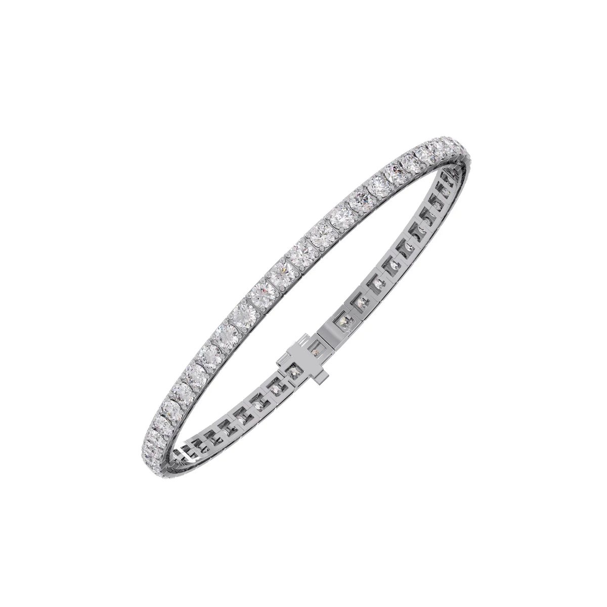 6.86 ct Heirloom Round Diamond Tennis Bracelet