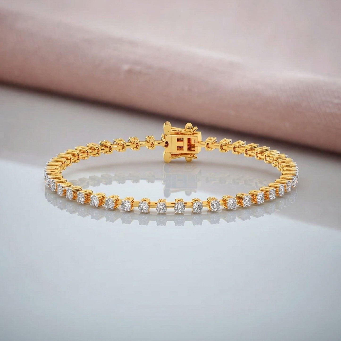1 ct Minimalist Round Diamond Tennis Bracelet