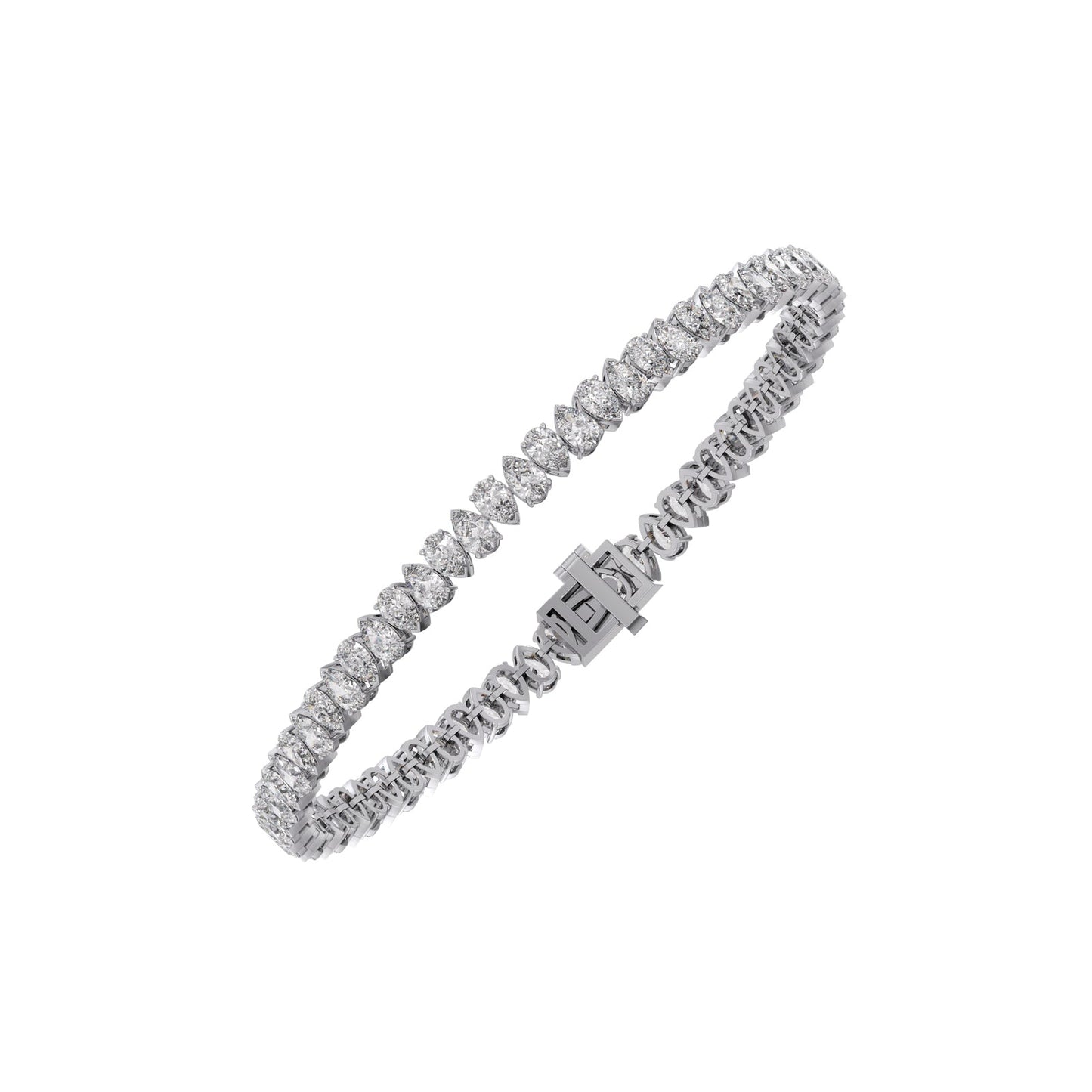 9.9 ct Dewdrop Pear Diamond Tennis Bracelet