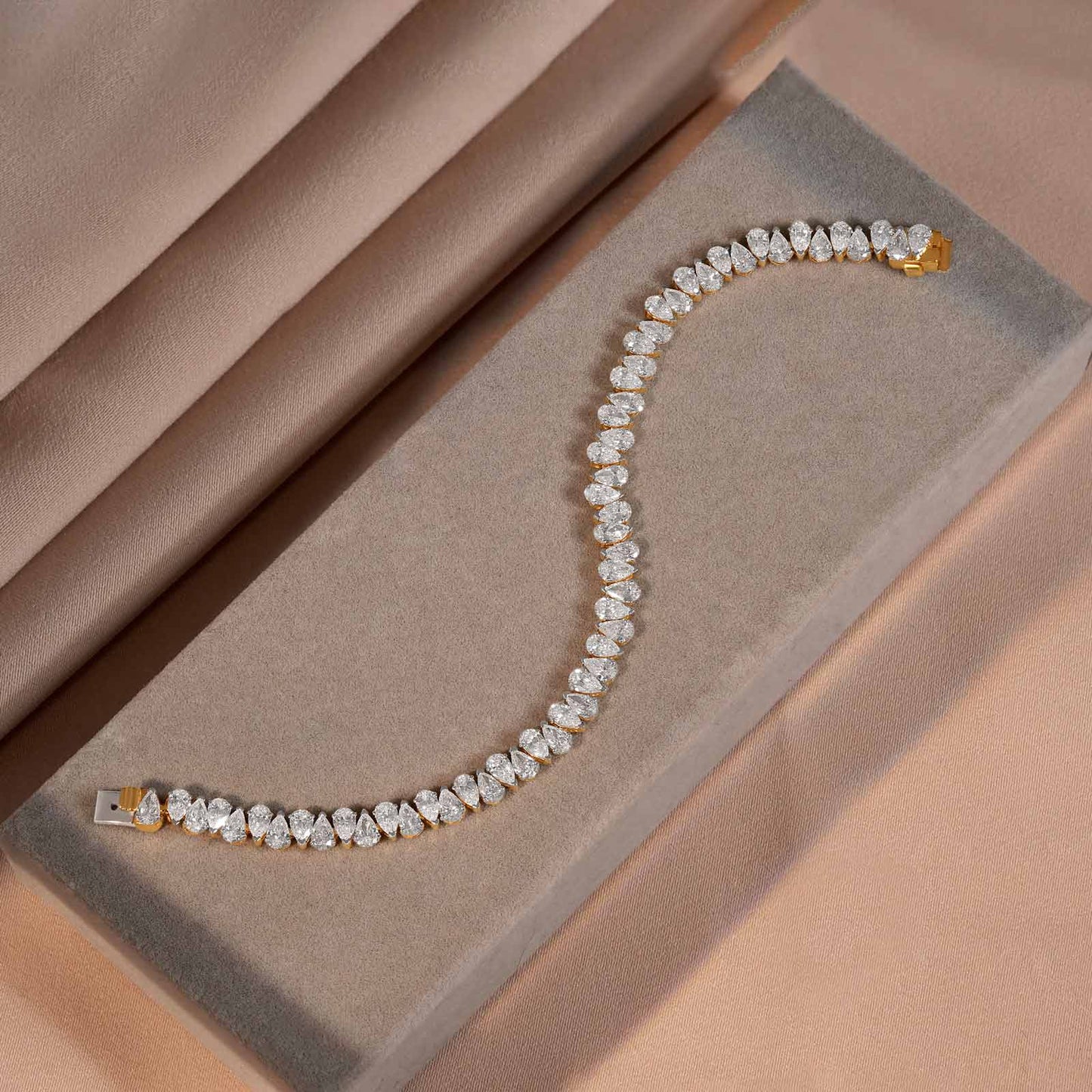 9.9 ct Dewdrop Pear Diamond Tennis Bracelet