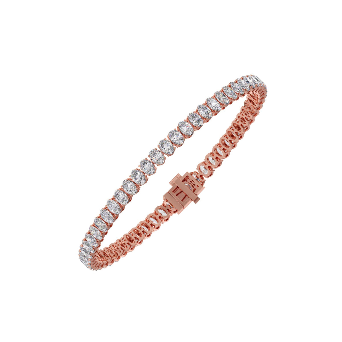 11.76 ct Endless Oval Diamond Tennis Bracelet
