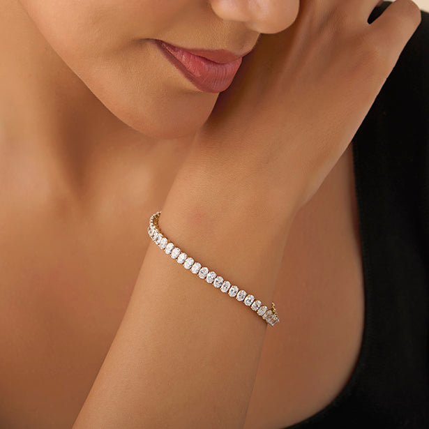 11.76 ct Endless Oval Diamond Tennis Bracelet
