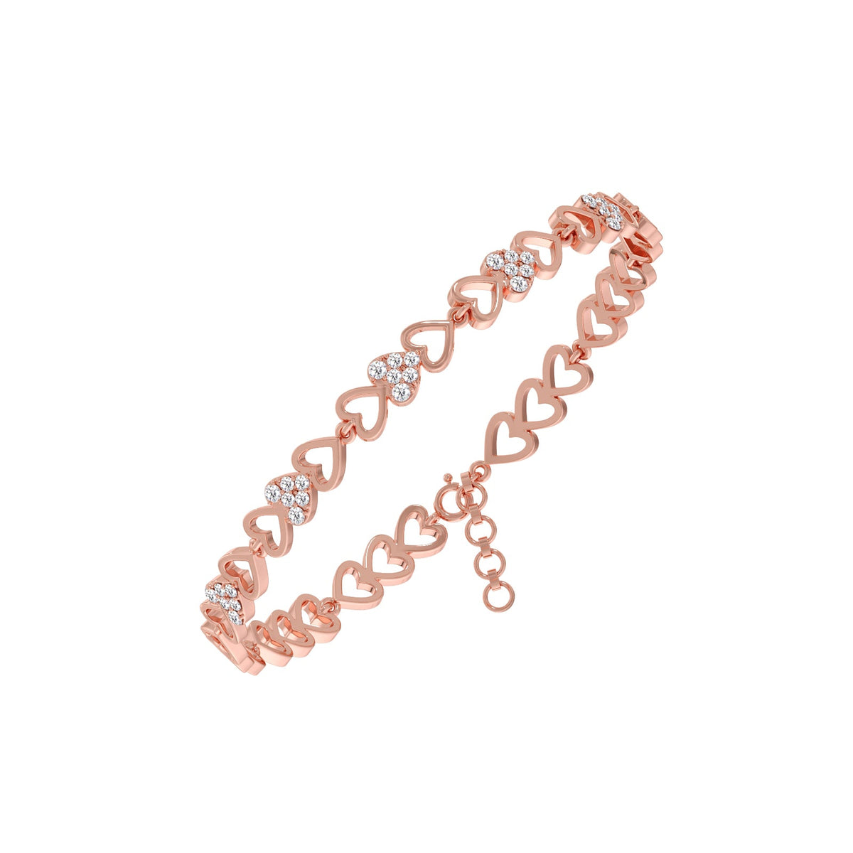 Heart Line Diamond Tennis Bracelet