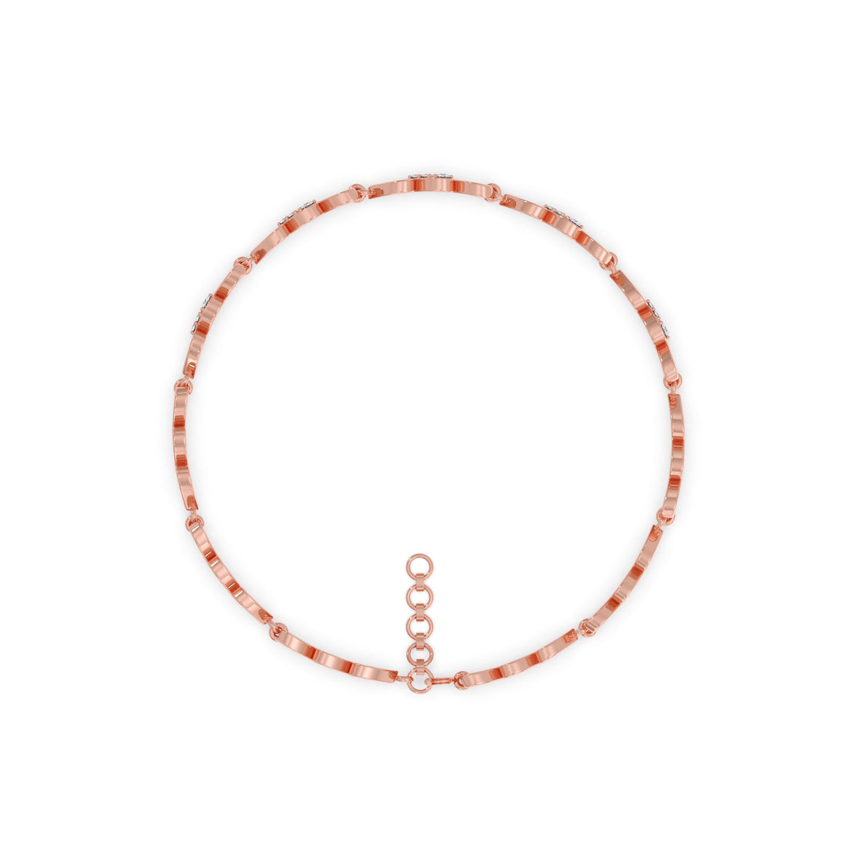 Heart Line Diamond Tennis Bracelet