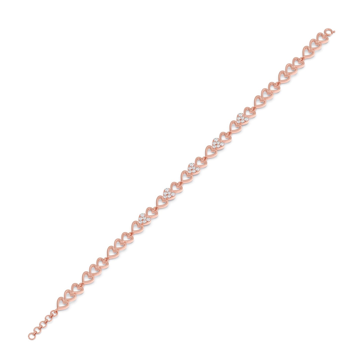 Heart Line Diamond Tennis Bracelet