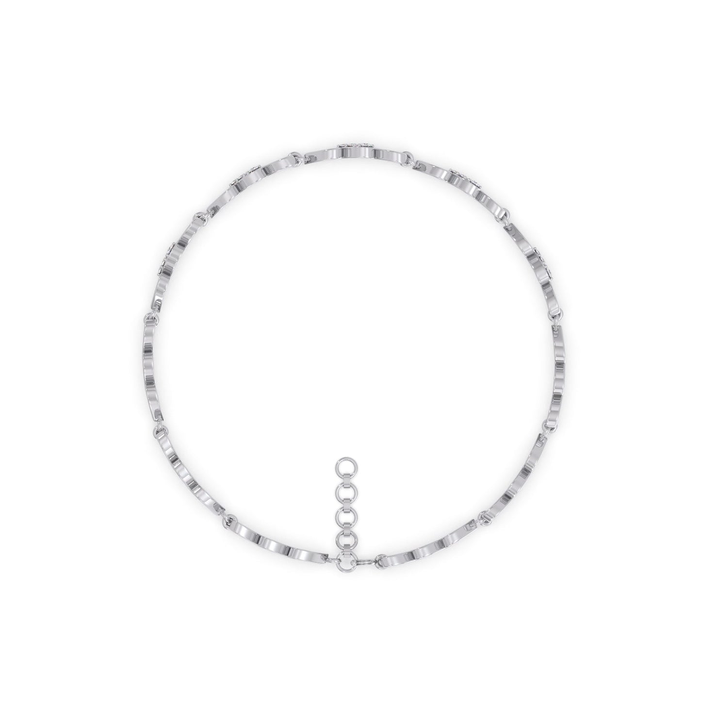 Heart Line Diamond Tennis Bracelet