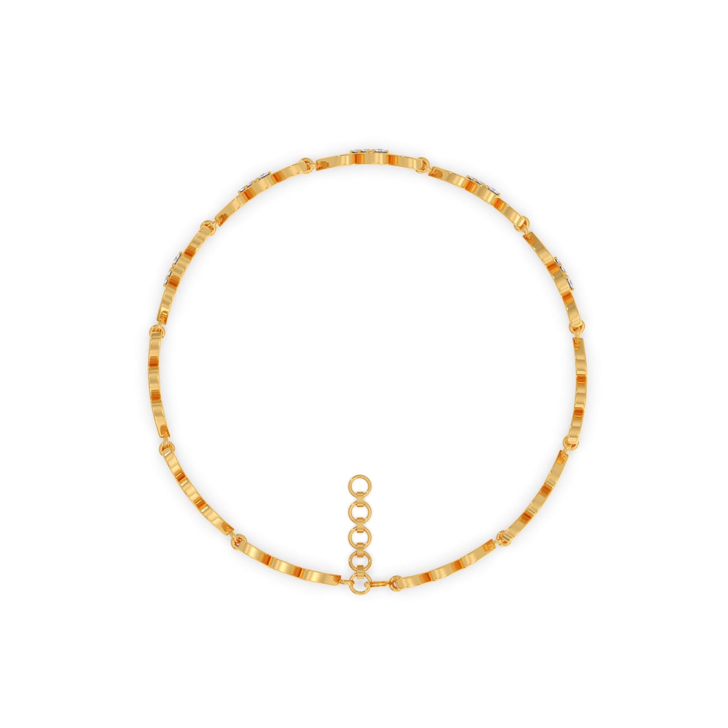 Heart Line Diamond Tennis Bracelet