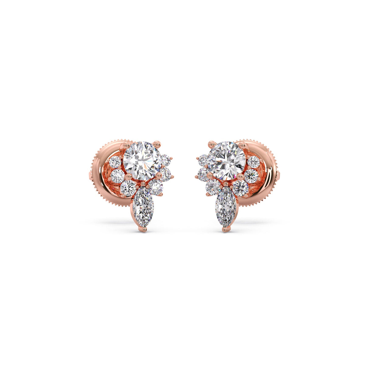 Floral Cluster Stud Earrings