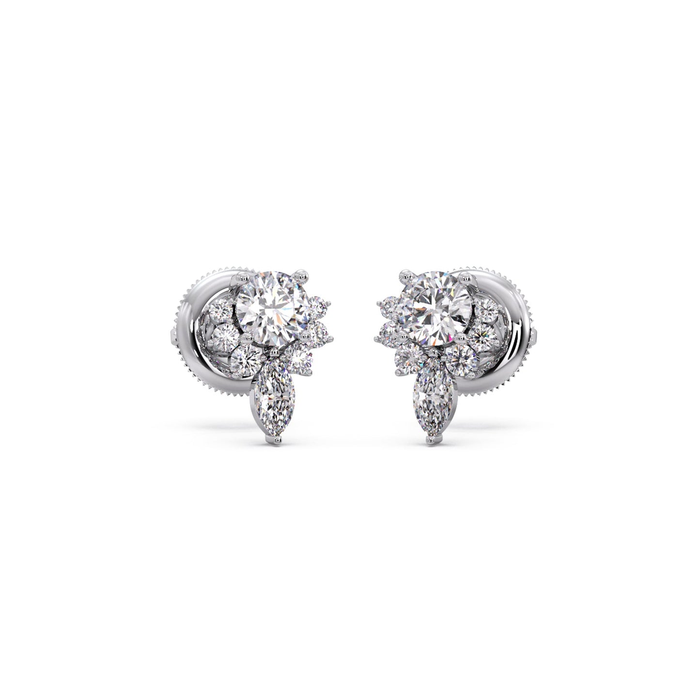 Floral Cluster Stud Earrings