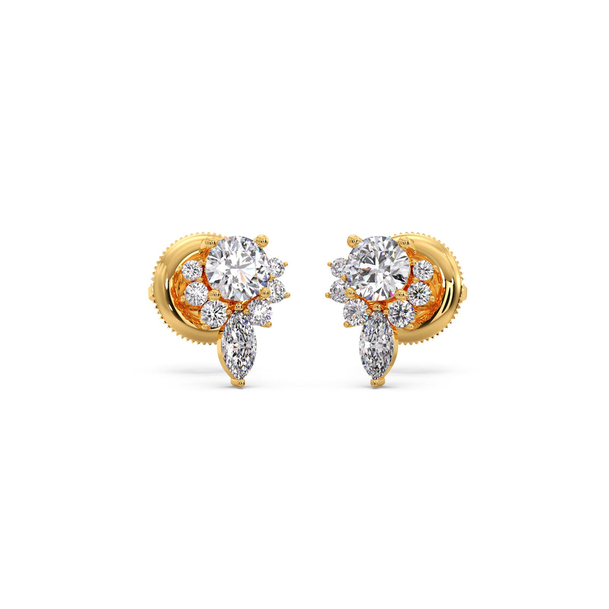Floral Cluster Stud Earrings