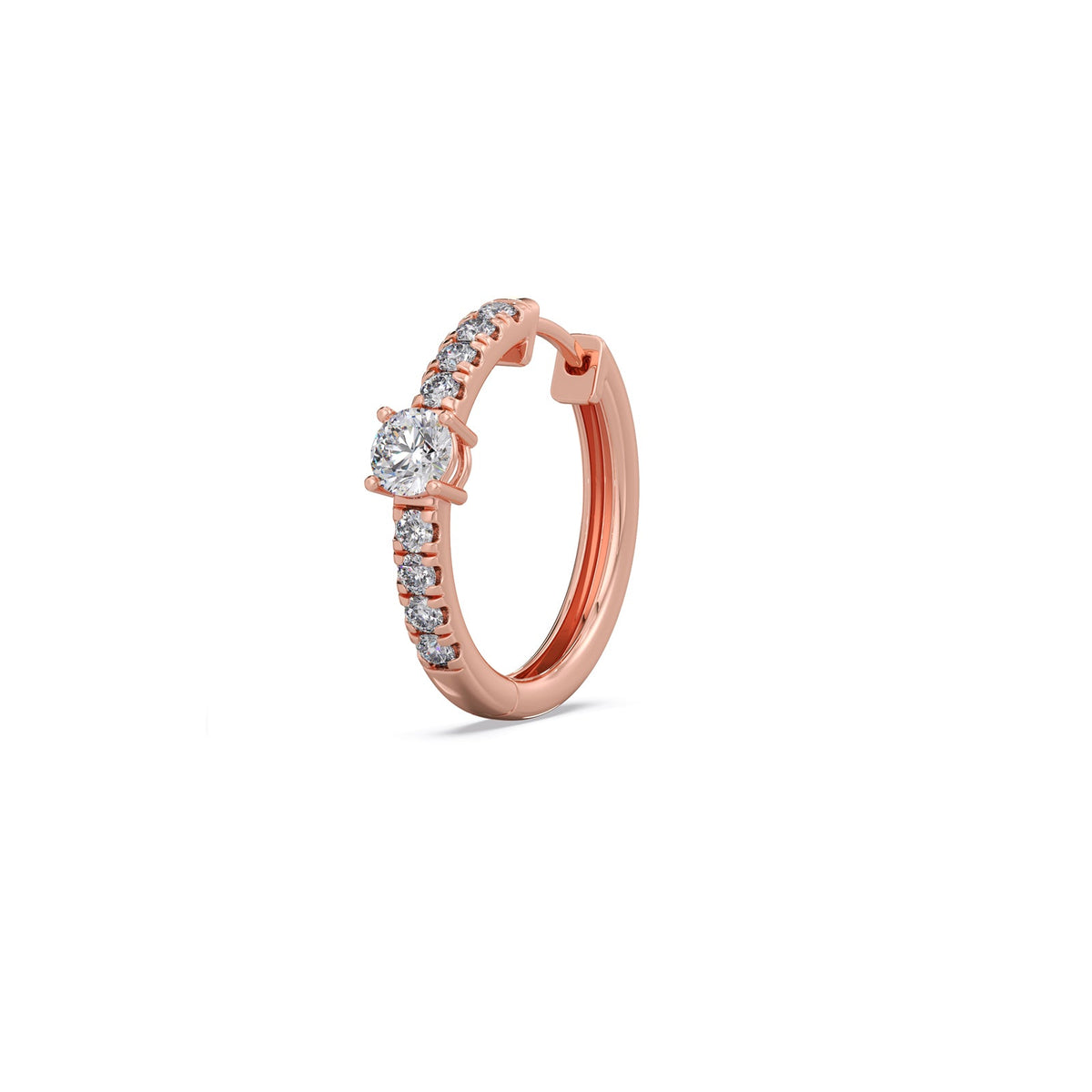 Classic pave diamond huggie hoops