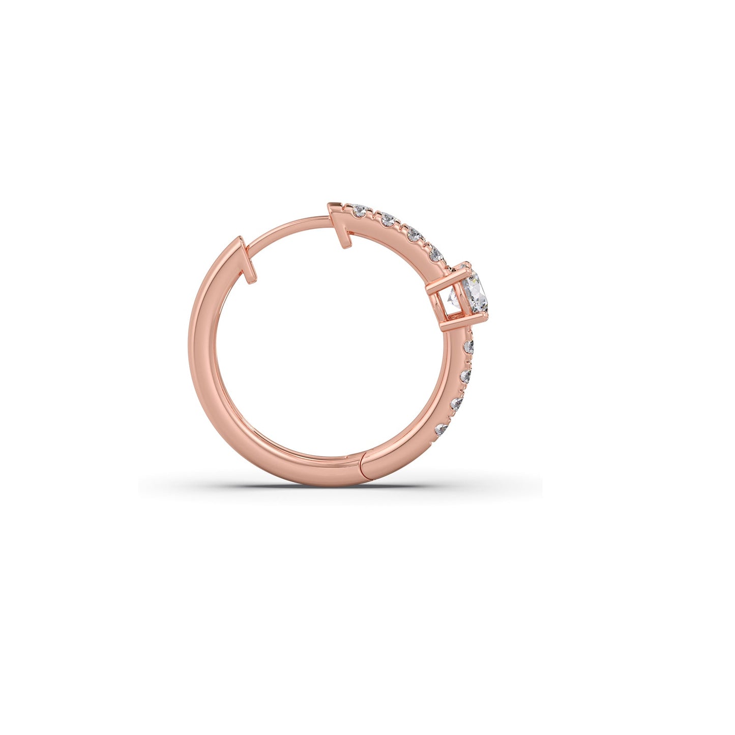 Classic pave diamond huggie hoops