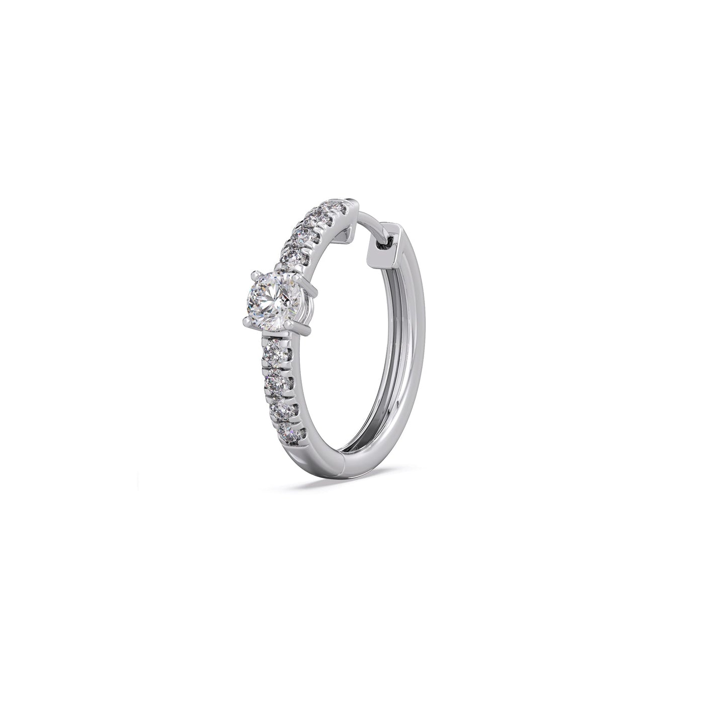 Classic pave diamond huggie hoops