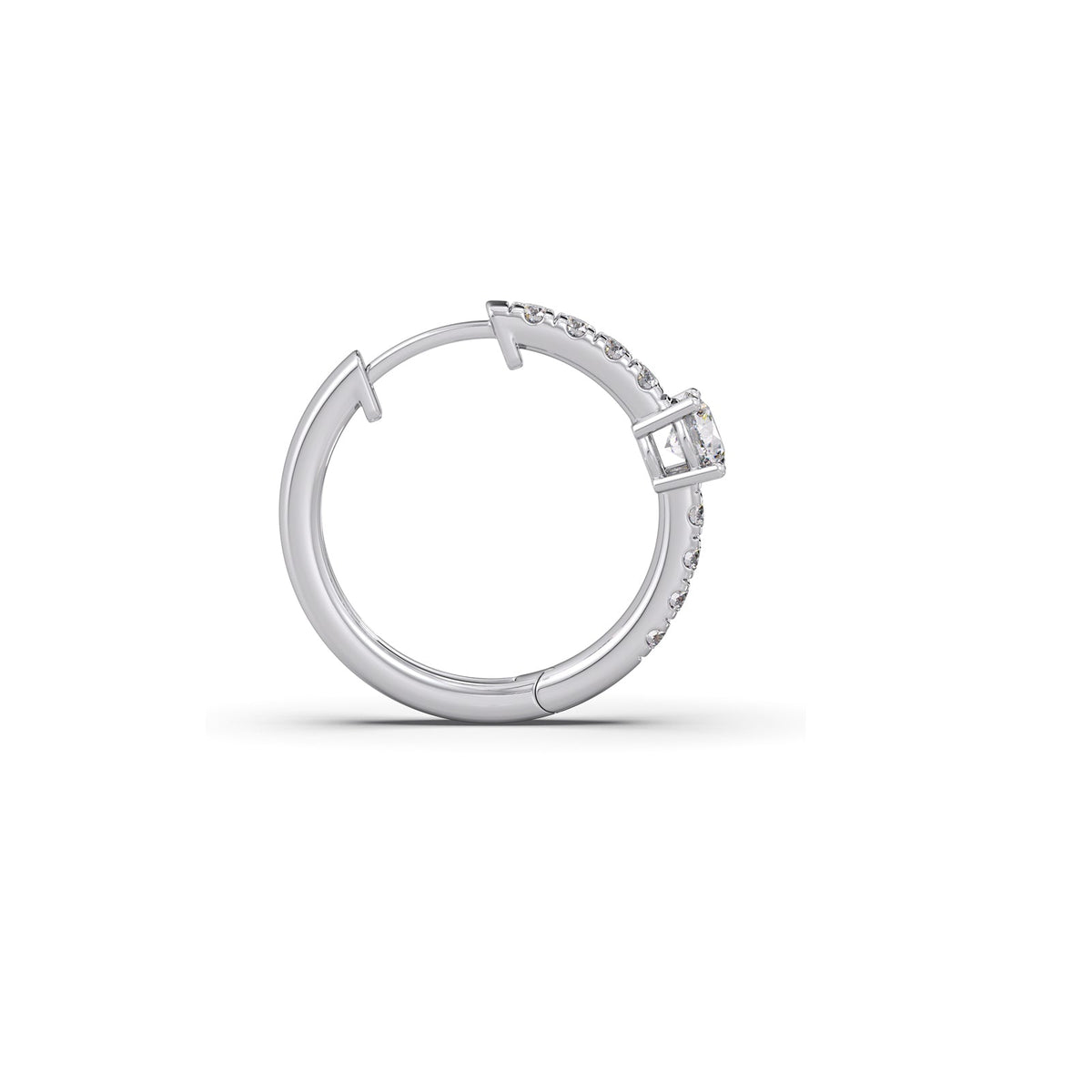 Classic pave diamond huggie hoops