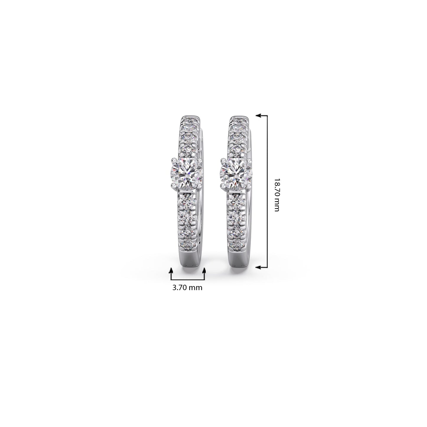 Classic pave diamond huggie hoops