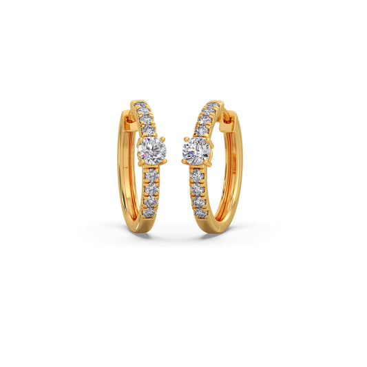 Classic pave diamond huggie hoops