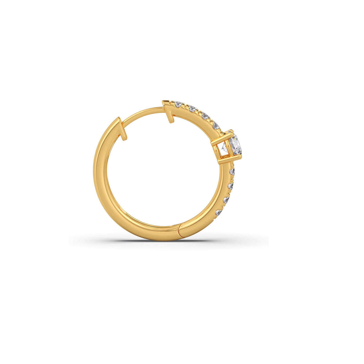 Classic pave diamond huggie hoops