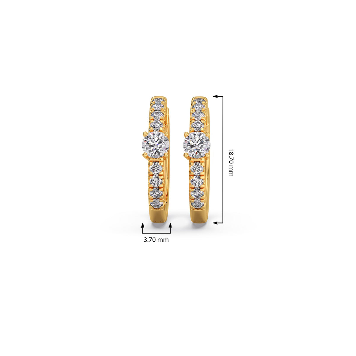 Classic pave diamond huggie hoops