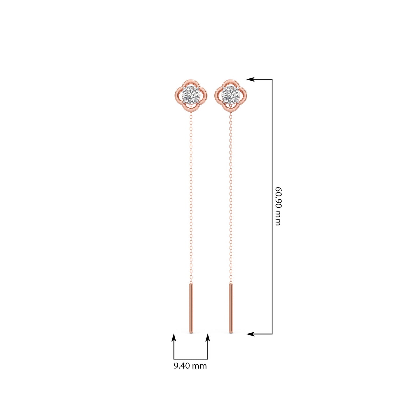 Amulet Round Diamond Sui-Dhaga Earrings