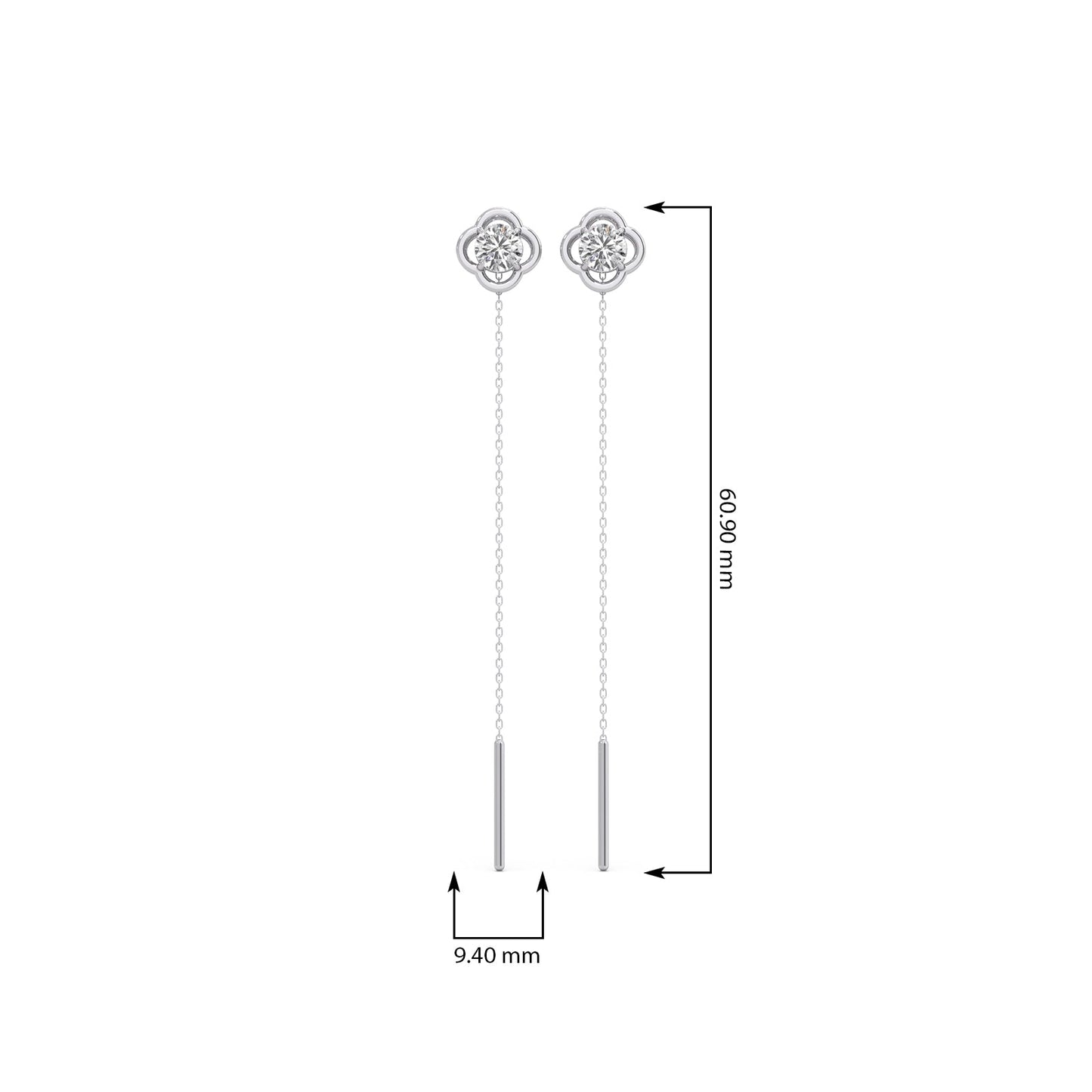 Amulet Round Diamond Sui-Dhaga Earrings