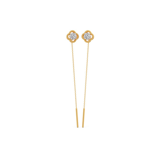 Amulet Round Diamond Sui-Dhaga Earrings