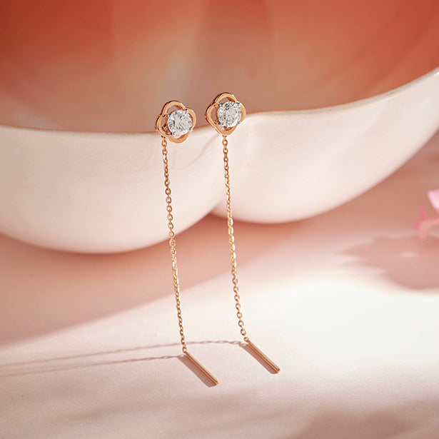 Amulet Round Diamond Sui-Dhaga Earrings