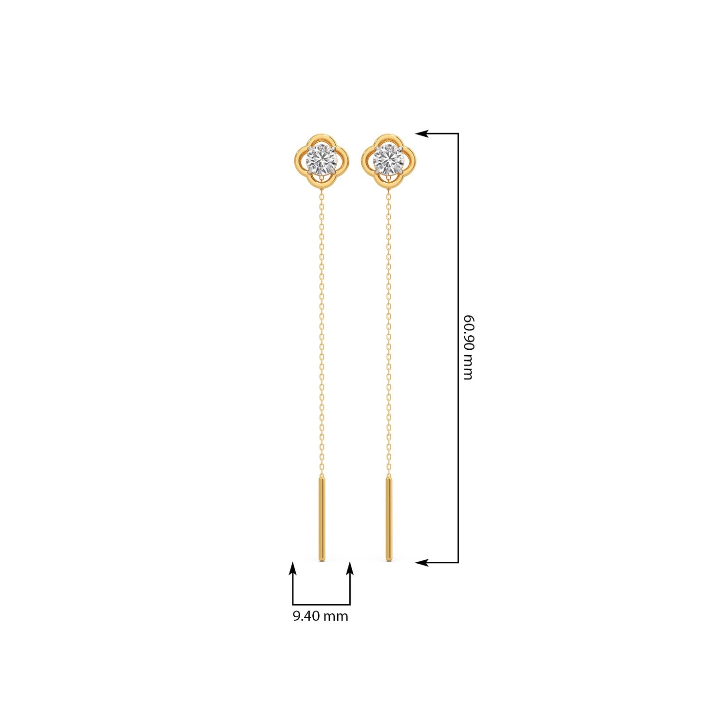 Amulet Round Diamond Sui-Dhaga Earrings