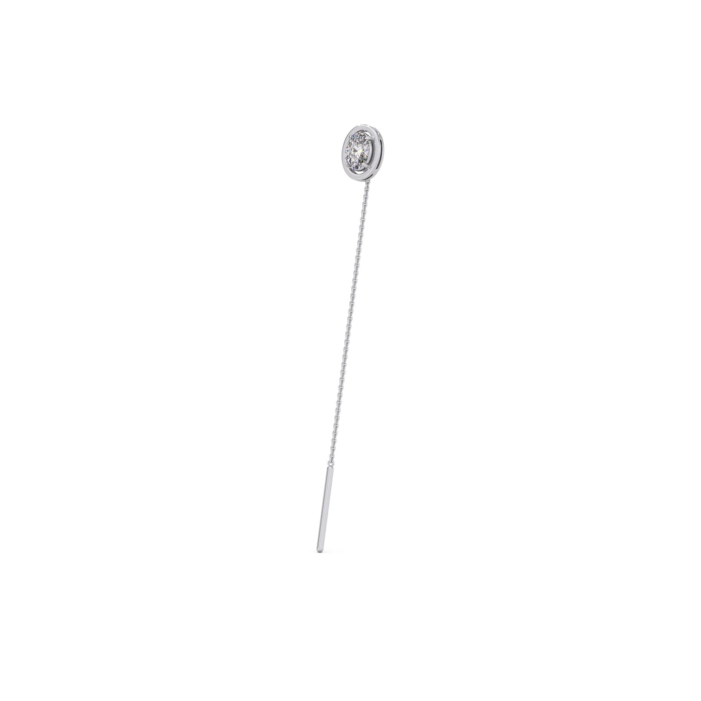 Minimalist Oval Diamond Sui-Dhaga Earrings