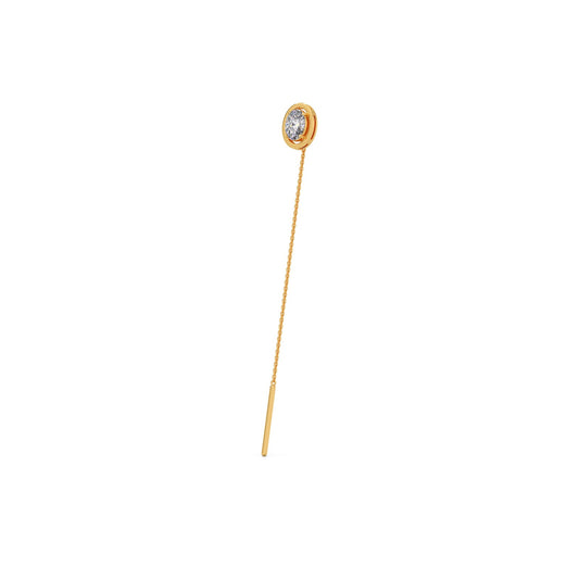 Minimalist Oval Diamond Sui-Dhaga Earrings